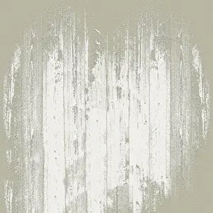 Heart shape created with white paint on wooden planks forming a romantic background