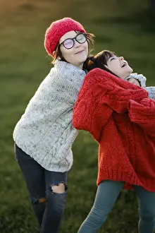 Heartwarming scene of a young boy and girl