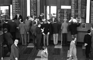 Hectic activity, here at the Rheinisch-Westfaelische Boerse in 1966