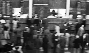 Hectic activity, here at the Rheinisch-Westfaelische Boerse in 1966