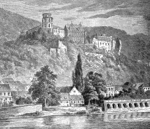 Heidelberg Castle in 1881, Germany