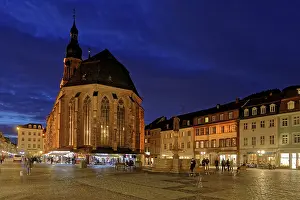 Heidelberg market square at night