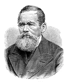 Heinrich Laube, historic illustration from History of German Literature from 1885