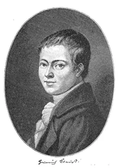 Heinrich von Kleist, 1801, historic illustration from Deutsche Literaturgeschichte