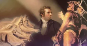 Henry Fuseli or Johann Heinrich Fuessli, 1741 - 1825, Swiss painter, draughtsman and writer, digitally edited after Northcote, 1778, Prophecy from the witches, scene from The Tragedy of Macbeth by William Shakespeare