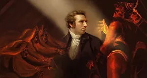 Henry Fuseli or Johann Heinrich Fuessli, 1741 - 1825, Swiss painter, draughtsman and writer, digitally edited after Northcote, 1778, Prophecy from the witches, scene from The Tragedy of Macbeth by William Shakespeare