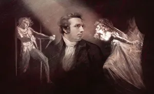 Henry Fuseli or Johann Heinrich Fuessli, 1741 - 1825, Swiss painter, draughtsman and writer, digitally edited after Northcote, 1778, Lady Macbeth Seizing the Daggers, scene from The Tragedy of Macbeth by William Shakespeare