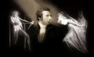 Henry Fuseli or Johann Heinrich Fuessli, 1741 - 1825, Swiss painter, draughtsman and writer, digitally edited after Northcote, 1778, Lady Macbeth Seizing the Daggers, scene from The Tragedy of Macbeth by William Shakespeare