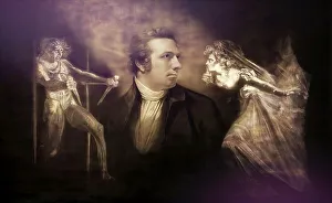 Henry Fuseli or Johann Heinrich Fuessli, 1741 - 1825, Swiss painter, draughtsman and writer, digitally edited after Northcote, 1778, Lady Macbeth Seizing the Daggers, scene from The Tragedy of Macbeth by William Shakespeare