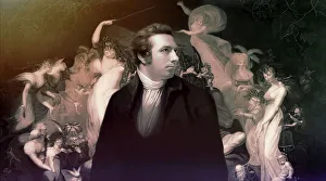 Henry Fuseli or Johann Heinrich Fuessli, 1741 - 1825, Swiss painter, draughtsman and writer, digitally edited after Northcote, 1778, Titania and Bottom, scene from Midsummer Nights Dream, by William Shakespeare