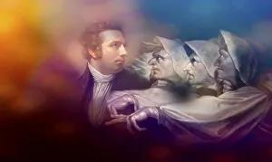 Henry Fuseli or Johann Heinrich Fuessli, 1741 - 1825, Swiss painter, draughtsman and writer, digitally edited after Northcote, 1778, Prophecy from the witches, scene from The Tragedy of Macbeth by William Shakespeare