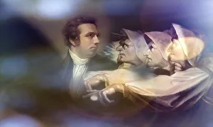 Henry Fuseli or Johann Heinrich Fuessli, 1741 - 1825, Swiss painter, draughtsman and writer, digitally edited after Northcote, 1778, Prophecy from the witches, scene from The Tragedy of Macbeth by William Shakespeare
