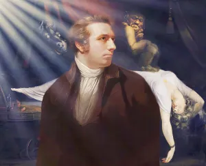 Henry Fuseli or Johann Heinrich Fuessli, 1741 - 1825, Swiss painter, draughtsman and writer, digitally edited after Northcote, 1778, The Nightmare, painting by Fuseli