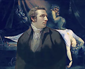 Henry Fuseli or Johann Heinrich Fuessli, 1741 - 1825, Swiss painter, draughtsman and writer, digitally edited after Northcote, 1778, The Nightmare, painting by Fuseli