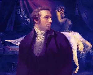 Henry Fuseli or Johann Heinrich Fuessli, 1741 - 1825, Swiss painter, draughtsman and writer, digitally edited after Northcote, 1778, The Nightmare, painting by Fuseli