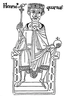 Henry IV. on the throne with crown