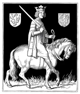 Henry VII, 1278 - 1313, historical illustration from Bildnisse der Deutschen Koenige und Kaiser