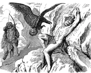 Heracles freeing Prometheus from his torment by the eagle