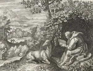 The Hermit Egidius, from Sylvae Sacrae by Rafael Sadeler (c)