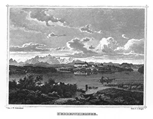 Herrenchiemsee, Chiemsee, drawing by W