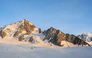 High alpine mountain landscape at sunset