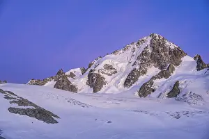High alpine mountain landscape at sunset
