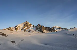High alpine mountain landscape at sunset