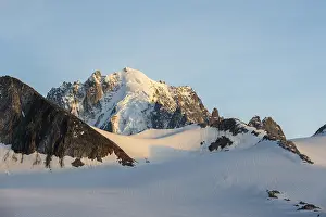 High alpine mountain landscape at sunset