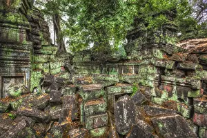 Category Buddhism Prints: High dynamic range (hdr) image of ancient ruins with trees