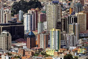 High-rise buildings and urban architecture in the centre of a city
