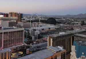 High Roller Observation Wheel and The Sphere in Las Vegas