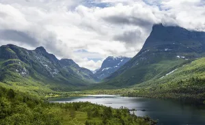 High valley Innerdalen with lake Innerdalsvatna