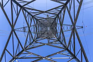 High-voltage pylons, lines at the Dortmund-Kruckel substation