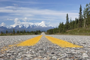Highway in the Alaska Range, Alaska, USA