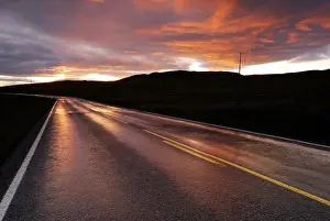 Category Scandinavia Prints: Highway E51 at sunrise, Norway, Europe