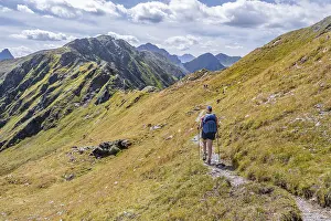 Hiker on the Carnic High Trail
