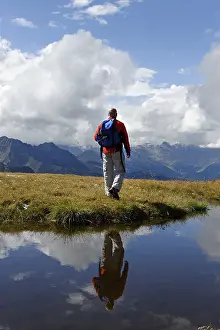Hiker, mountaineer at Mt Zinseler