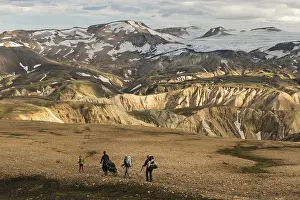 Hiker, Rhyolite Mountains, Landmannalaugar