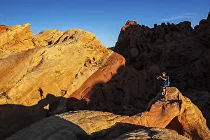 Hikers at Rainbow Vista, Valley of Fire State Park