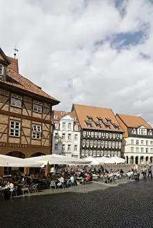 Hildesheim Lower Saxony Germany framework houses at the market place
