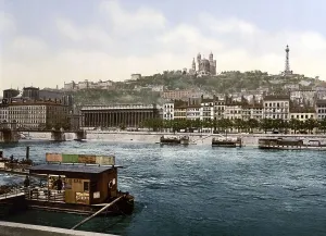 The hill of Fourviere from the Quai de St