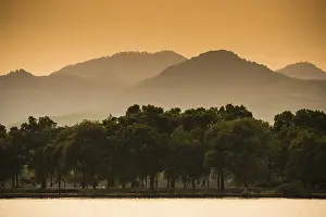 Hills at West Lake at sunset, Xihu