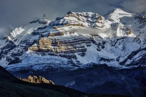 Himalayas snowcapped summit mountains in snow