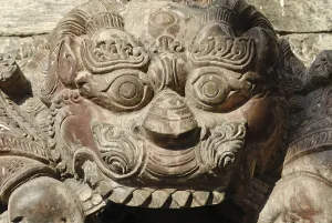 Hinduistic stone sculpture, Ghats of Pashupatinath