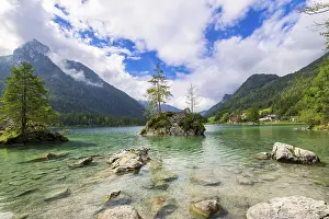 Category Mountain Landscapes Prints: Hintersee near Ramsau with clear green water