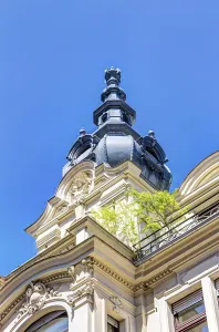 Historic architecture in the city center of Wiesbaden in Germany