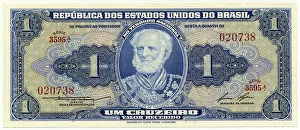 Historic banknote, 1 cruzeiro, image of Joaquim Marques Lisboa