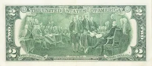 Historic banknote, two US dollars