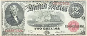 Historic banknote, two dollars USA, 1917