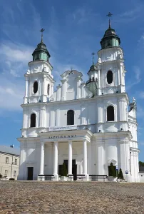 Historic baroque church with twin towers